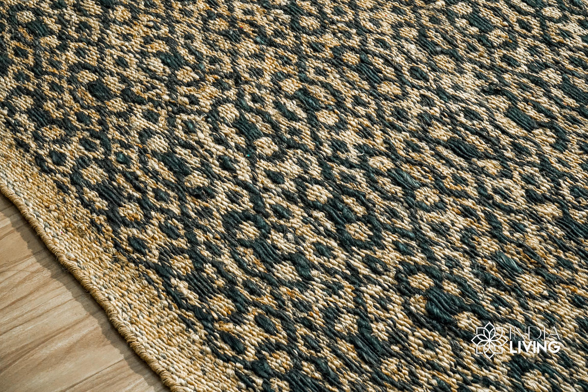 Jute rug texture close-up showing natural fiber