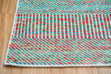 Close-up of multi blend teal wavy stripe weave texture
