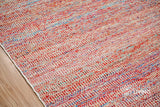 Multi blend red flatweave rug corner detail