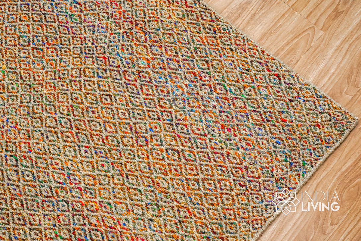 Multi blend diamond rug full room lifestyle shot