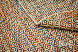 Multi blend diamond flatweave rug corner detail