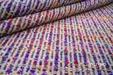 Purple multi blend wool rug, flat lay view