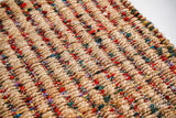 Close-up of ribbed jute weave texture