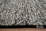 Chunky cable knit rug in a Scandinavian living space