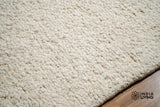 Ivory cream chunky textured wool rug flat view