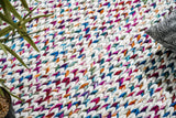 Close-up of cable knit chunky wool texture