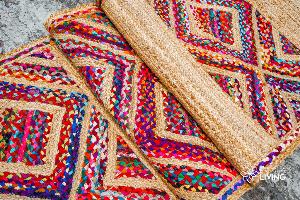 Artisanal Multicolor Jute Rag Runner for entryway or Hallway, Sustainable Home Decor, High-Quality Craftsmanship, custom made, Colourful rug