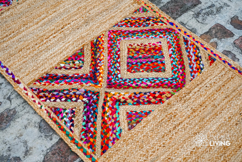 Artisanal Multicolor Jute Rag Runner for entryway or Hallway, Sustainable Home Decor, High-Quality Craftsmanship, custom made, Colourful rug