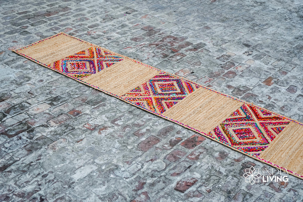 Artisanal Multicolor Jute Rag Runner for entryway or Hallway, Sustainable Home Decor, High-Quality Craftsmanship, custom made, Colourful rug