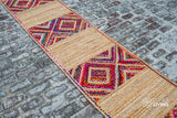 Close-up of jute and cotton weave texture