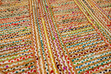 Close-up of rainbow braided weave texture