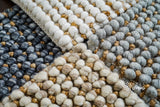 Wool jute pebble rug detail close-up