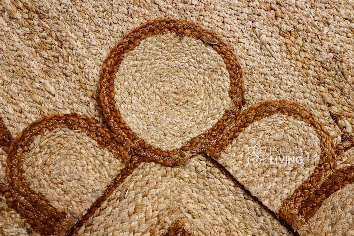 Brown scallop rug pile close-up texture shot