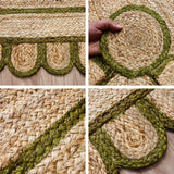 Olive green jute runner in a bohemian living space
