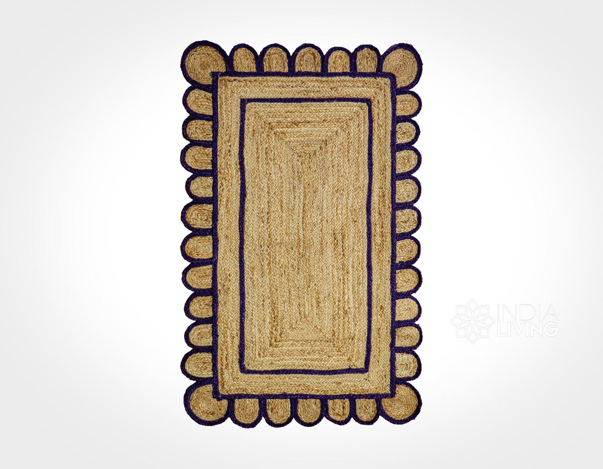 Purple jute runner styled in a hallway setting