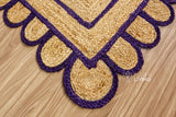 Detail shot of natural jute fiber texture in purple
