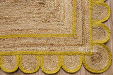 Yellow jute runner rolled to show construction