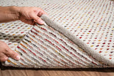 Ivory wool rug full size overhead view