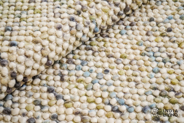 Pastel chunky wool loop rug, flat view