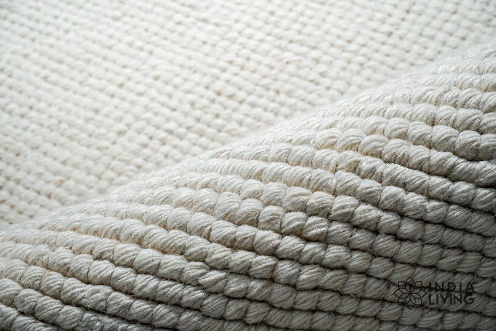 Ivory Wool rug - Minimalistic Modern decor indoor Solid wool rug, Indoor Custom Size Room Rug