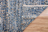 Denim jute rag rug texture detail shot