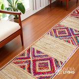 Jute rag runner styled in entryway