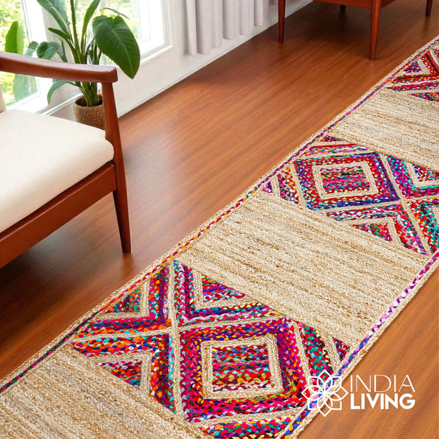 Jute rag runner styled in entryway