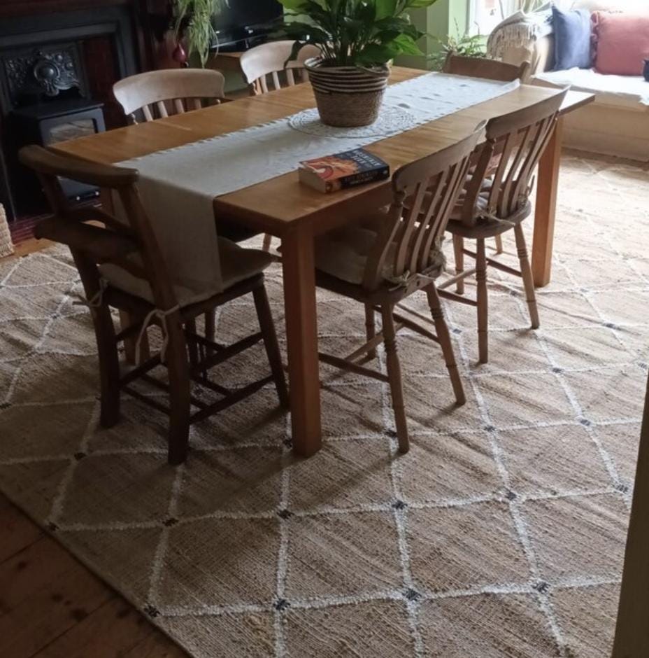Jute rug in a hallway setting