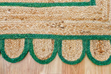 Green jute runner in a bohemian living space