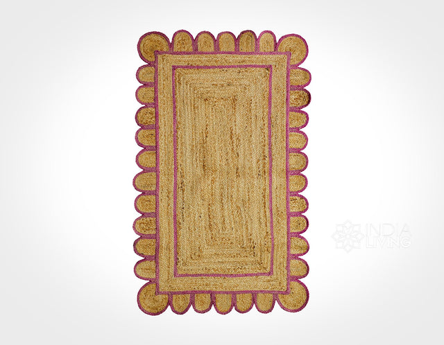 Pink jute runner styled in a hallway setting