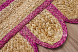 Detail shot of natural jute fiber texture in pink