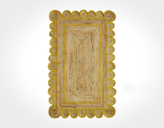 Yellow jute runner styled in a hallway setting