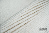 Ivory wool rug woven detail