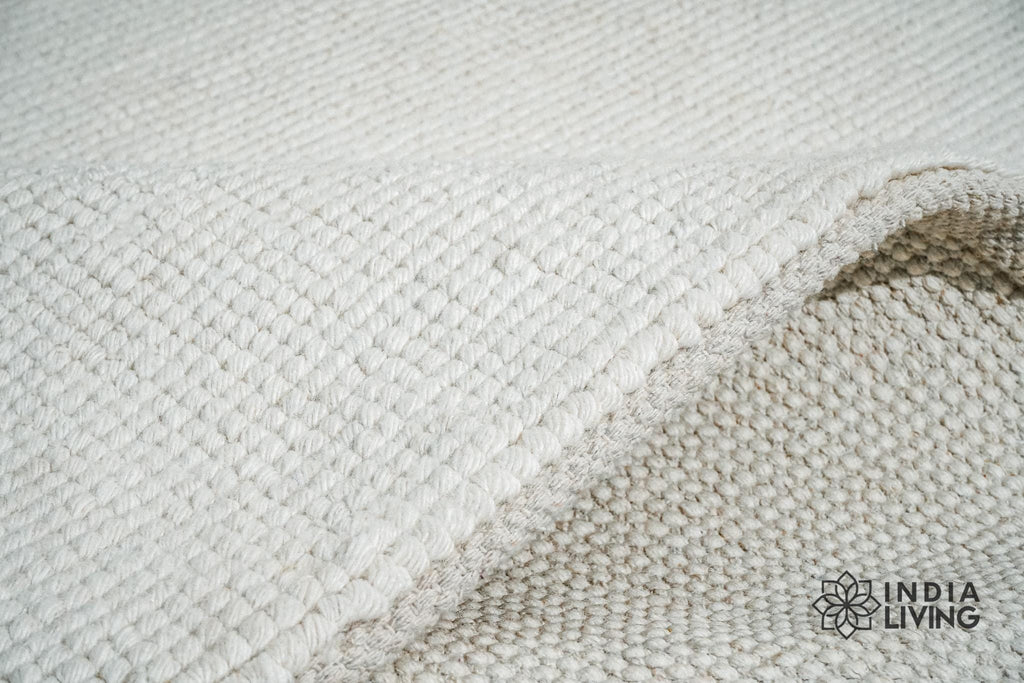 Ivory Wool rug - Minimalistic Modern decor indoor Solid wool rug, Indoor Custom Size Room Rug