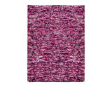 Purple wool rug corner detail showing reversible edge