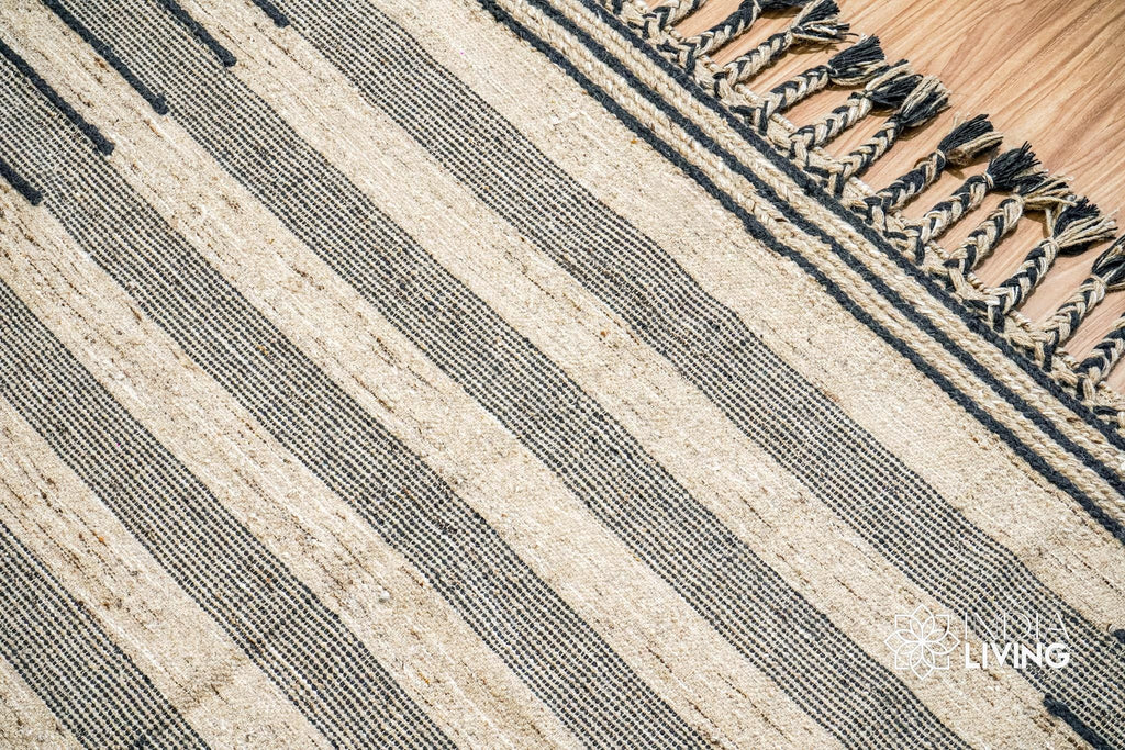 Hand woven Modern Scandinavian decor Abstract style Striped Flat weave premium wool area rug, Custom made in all sizes