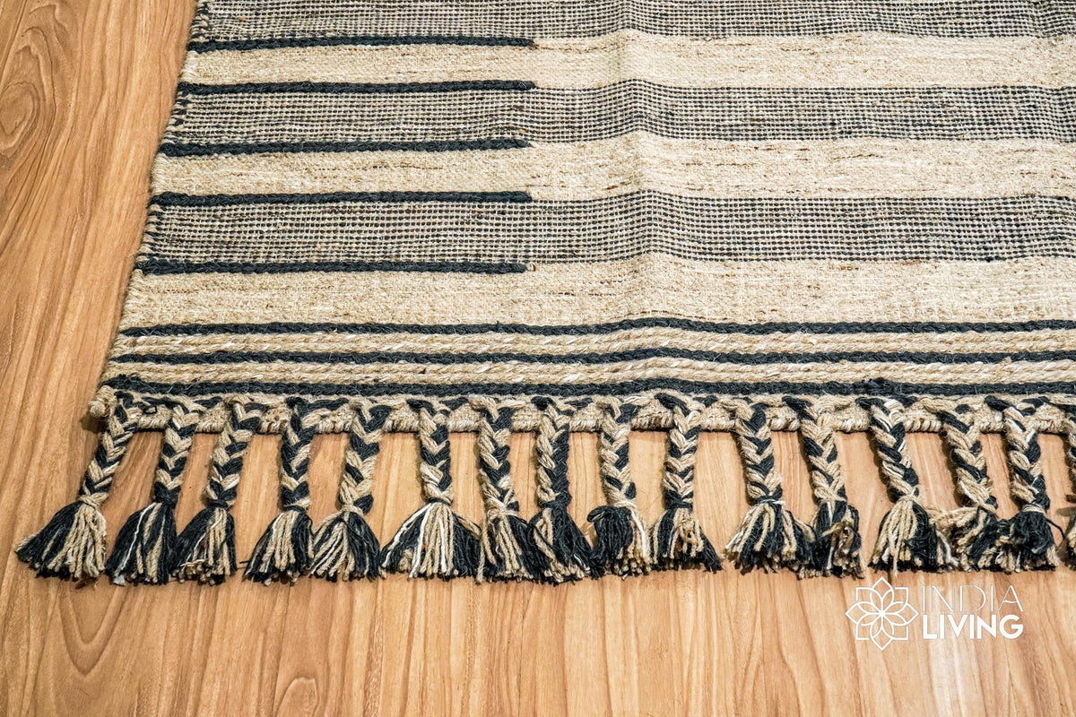 Striped rug weave close-up
