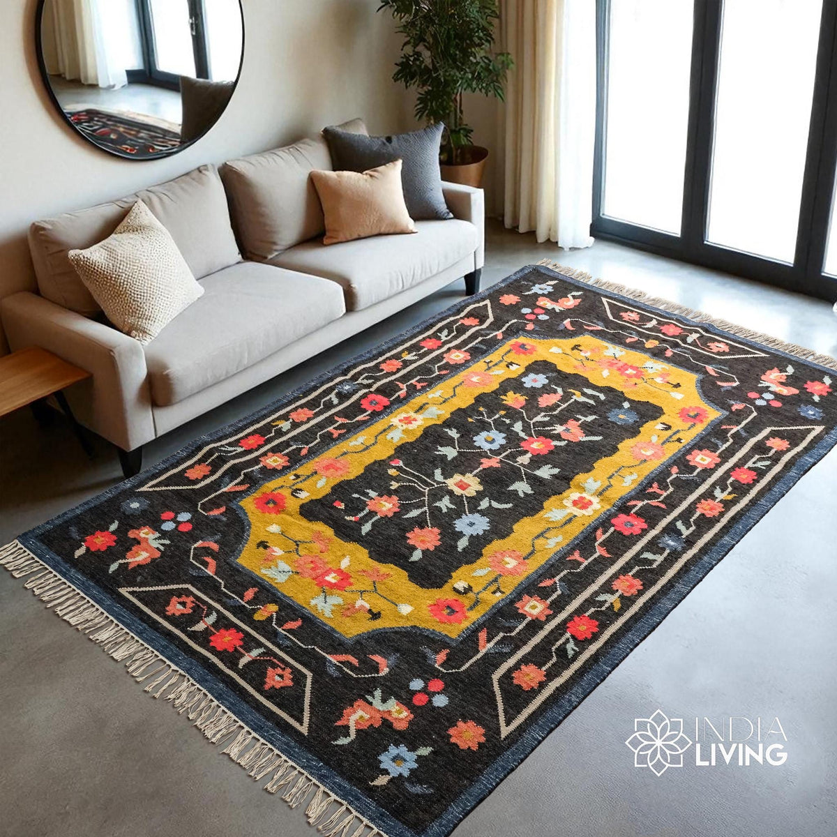 Multicolor rug corner detail