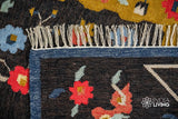 Wool area rug styled in living room