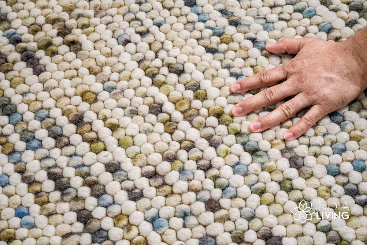 Close-up of pastel wool loop texture