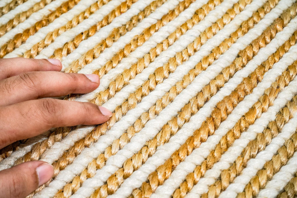 Wool jute rug in a boho-styled living space