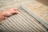 Natural ivory wool jute rug full room styling shot