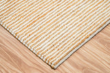 Wide shot of natural ivory wool jute rug in a modern living space