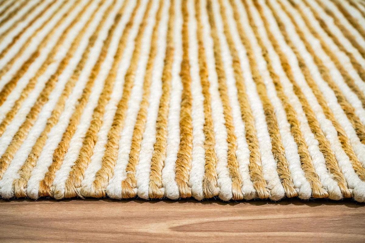Texture close-up of handwoven wool and jute fibers