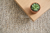 Cashew Loop — detailed texture view of the wool rug in a styled setting