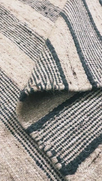 Hand woven Modern Scandinavian decor Abstract style Striped Flat weave premium wool area rug, Custom made in all sizes