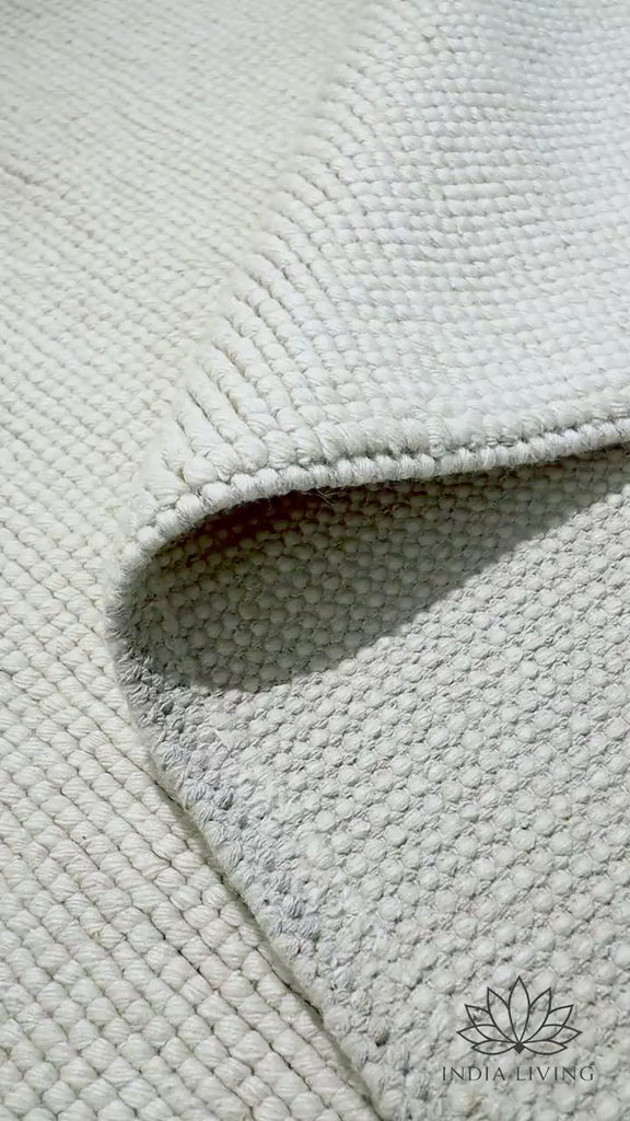 Ivory Wool rug - Minimalistic Modern decor indoor Solid wool rug, Indoor Custom Size Room Rug