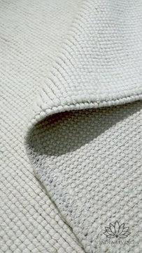 Ivory Wool rug - Minimalistic Modern decor indoor Solid wool rug, Indoor Custom Size Room Rug