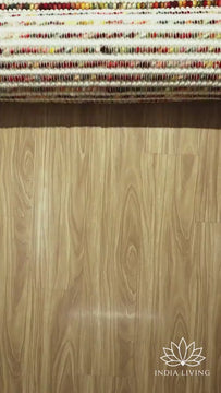 Multi Striped Colourful Ivory Chunky looped Scandinavian Style Indoor Wool Rug, Customization available