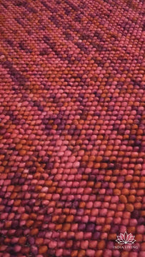 Terracotta Red Wool Rug, Handwoven Chunky Bubble Thick Pile Pet-Friendly Carpet, Custom made in all sizes